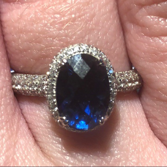 NEW 925 STERLING SILVER SIZE 7 Cz SAPPHIRE RING - Picture 6 of 6